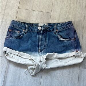 One Teaspoon Blue and White Jean Shorts